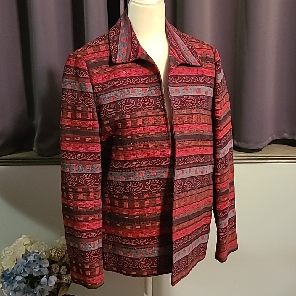Alfred Dunner Patterned Blazer / Jacket - Size 10